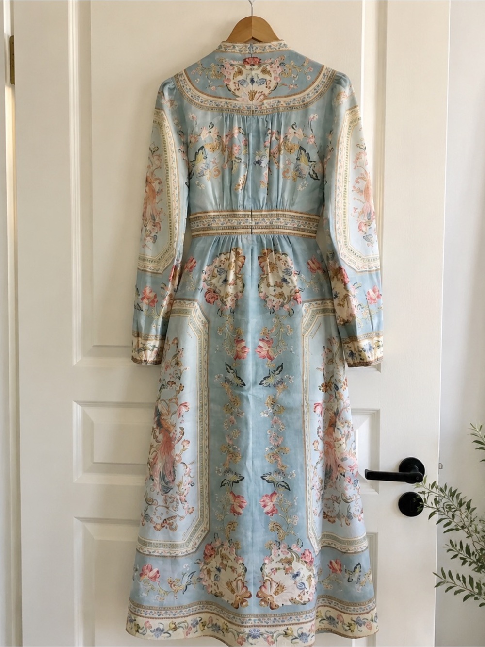 Bohemian Floral Maxi Dress in Light Blue - Picture 3 of 4
